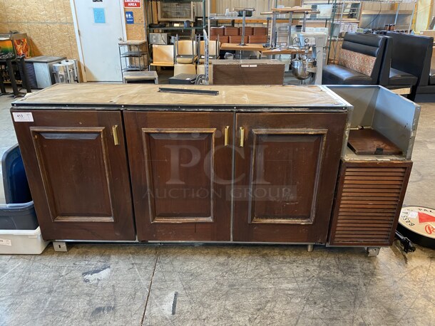 Perlick Model C5064ESCUL Metal Commercial 3 Door Undercounter Cooler. 115 Volts, 1 Phase. 87x24x41. Tested and Does Not Power On