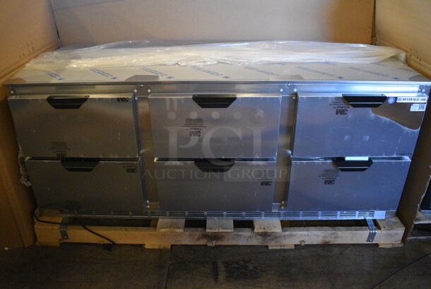 BRAND NEW! Beverage Air Model UCRD72A-6 Stainless Steel Commercial 6 Drawer Undercounter Cooler. 115 Volts, 1 Phase. 72x31x29. Tested and Working!
