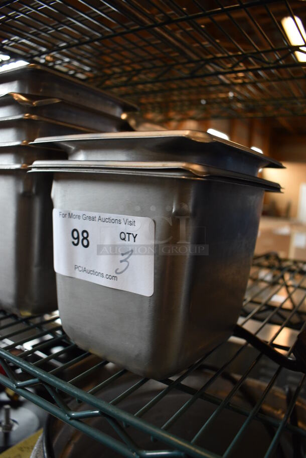 3 Stainless Steel 1/6 Size Drop In Bins. 1/6x6. 3 Times Your Bid! - Image 2 of 2