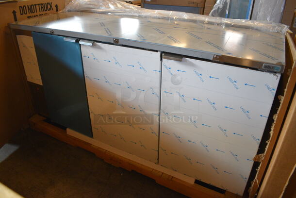 BRAND NEW! Asber Model ABBC-78S-GR Stainless Steel Commercial 3 Door Back Bar Undercounter Cooler. 115 Volts, 1 Phase. 80x29x37.5. Tested and Working!