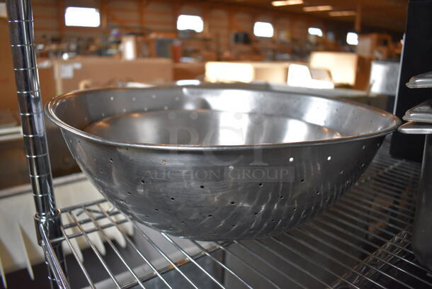 3 Metal Items; Colander and 2 Bowl. 16x16x6, 13.5x13.5x4. 3 Times Your Bid!