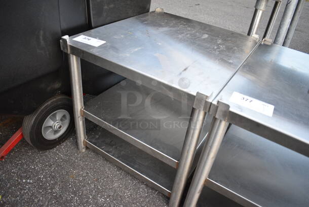Stainless Steel Commercial Equipment Stand w/ 2 Undershelves. 20.5x23.5x21 - Image 2 of 3