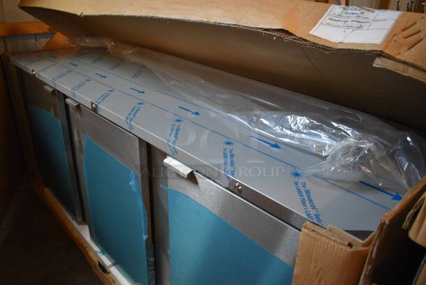 BRAND NEW! Fagor Model FBB-95-S-SLP-GR Stainless Steel Commercial 3 Door Undercounter Cooler. 115 Volts, 1 Phase. 96x29x37.5. Tested and Working! - Image 8 of 8