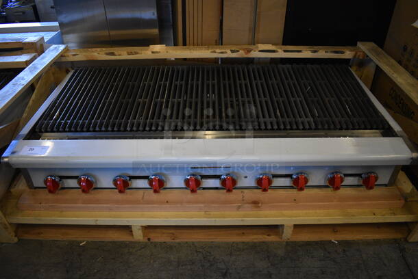 BRAND NEW! American Range Stainless Steel Commercial Countertop Natural Gas Powered Charbroiler Grill w/ Knobs. 72x30.5x12