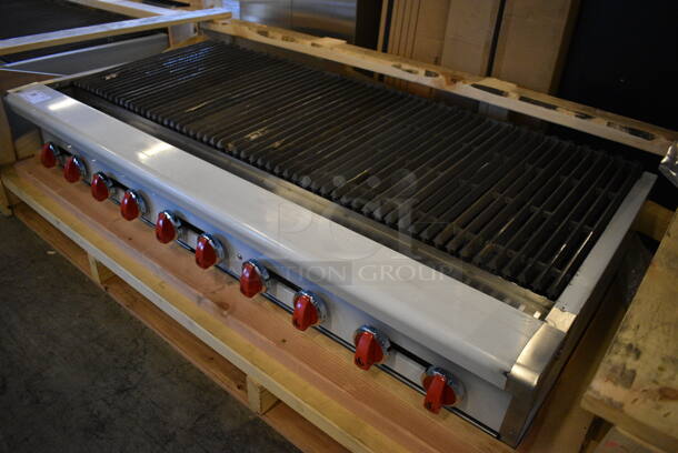 BRAND NEW! American Range Stainless Steel Commercial Countertop Natural Gas Powered Charbroiler Grill w/ Knobs. 72x30.5x12 - Image 5 of 7