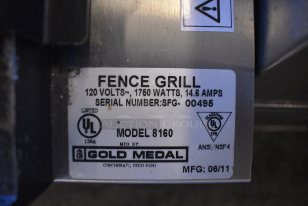 WOW! Gold Medal Model 8160/8170 Stainless Steel Commercial Countertop Electric Powered Fence Grill and Bun Warmer Combo Unit. 120 Volts, 1 Phase. 23x28x19. Tested and Working! - Image 10 of 10