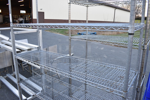Chrome Finish 4 Tier Metro Shelving Unit. BUYER MUST DISMANTLE. PCI CANNOT DISMANTLE FOR SHIPPING. PLEASE CONSIDER FREIGHT CHARGES. 60x18x75 - Image 3 of 3