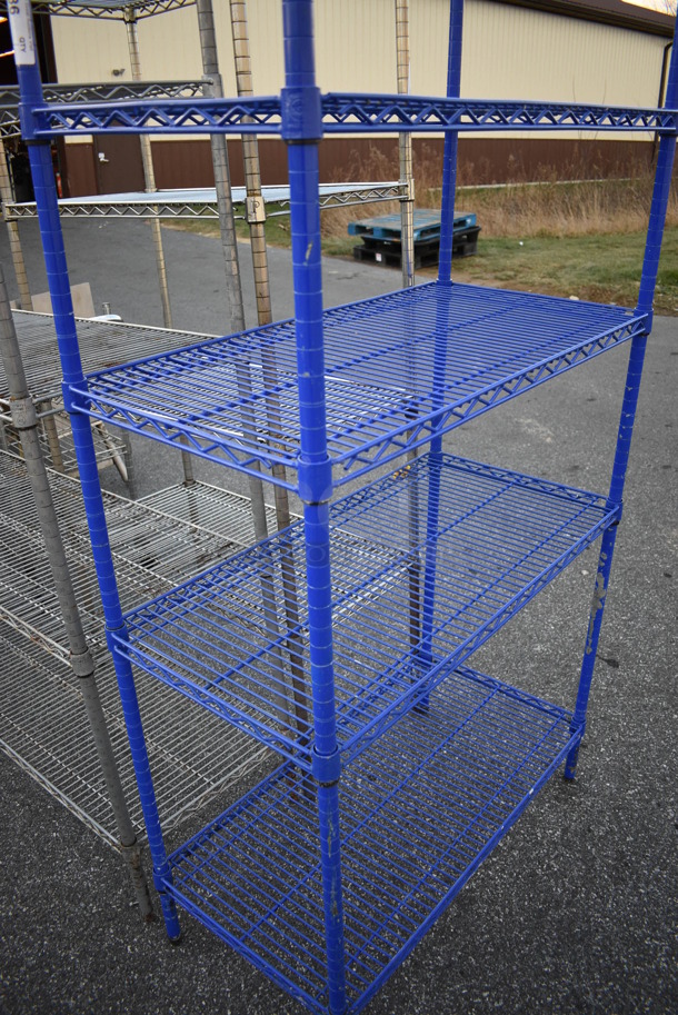 Blue Finish 4 Tier Metro Shelving Unit. BUYER MUST DISMANTLE. PCI CANNOT DISMANTLE FOR SHIPPING. PLEASE CONSIDER FREIGHT CHARGES. 36x18x75 - Image 2 of 2