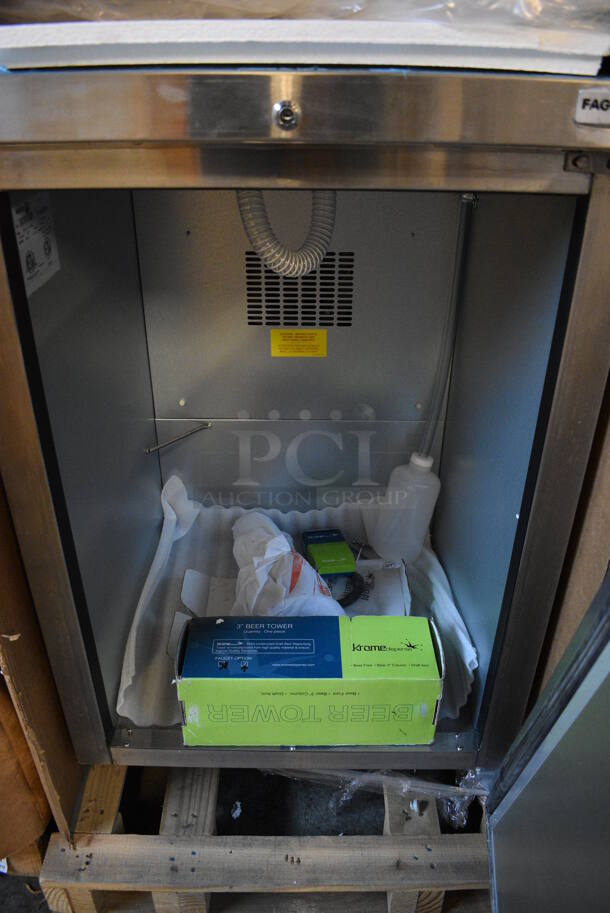 BRAND NEW! 2015 Fagor Model FDD44S Stainless Steel Commercial Single Door Direct Draw Kegerator on Commercial Casters. Comes w/ Beer Tower. 115 Volts, 1 Phase. 25x28x41. Tested and Working! - Image 4 of 11