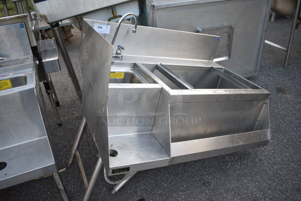 Perlick Stainless Steel Commercial Ice Bin w/ Left Side Sink, Faucet and Speedwell. Missing 2 Legs. 42x28x38 - Image 2 of 4