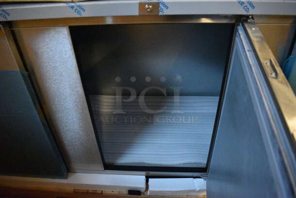 BRAND NEW! Fagor Model FBB-95-S-SLP-GR Stainless Steel Commercial 3 Door Undercounter Cooler. 115 Volts, 1 Phase. 96x29x37.5. Tested and Working! - Image 3 of 8
