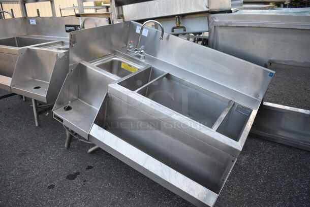 Perlick Stainless Steel Commercial Ice Bin w/ Left Side Sink, Faucet and Speedwell. Missing 2 Legs. 42x28x38 - Image 3 of 4