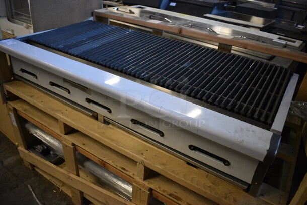 BRAND NEW! American Range Model ARRB-60 Stainless Steel Commercial Countertop Propane Gas Powered Charbroiler Grill w/ Knobs. 60x30.5x12 - Image 4 of 10