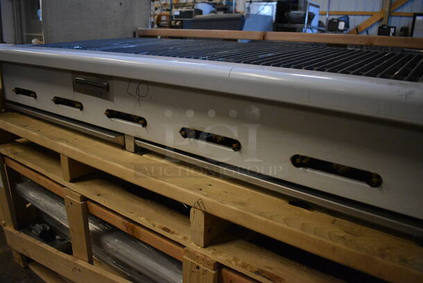 BRAND NEW! American Range Model ARMG-160-24 Stainless Steel Commercial Countertop Propane Gas Powered Charbroiler Grill w/ Knobs. Stock Picture - Cosmetic Condition May Vary. 60x30.5x12 - Image 5 of 11