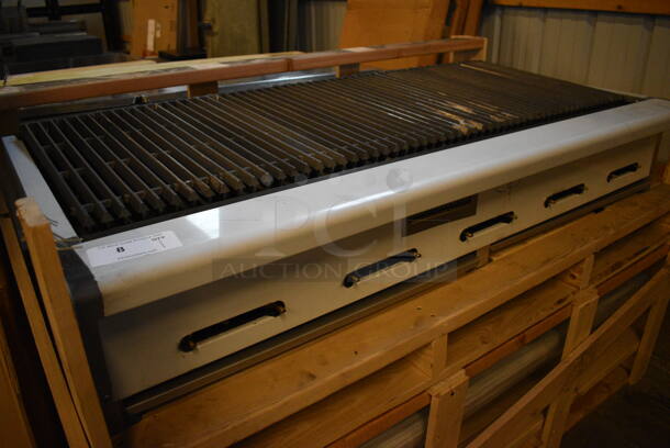 BRAND NEW! American Range Model ARMG-160-24 Stainless Steel Commercial Countertop Propane Gas Powered Charbroiler Grill w/ Knobs. Stock Picture - Cosmetic Condition May Vary. 60x30.5x12 - Image 7 of 11