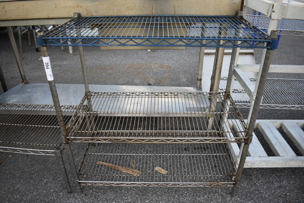 Chrome Finish 3 Tier Metro Style Shelving Unit. BUYER MUST DISMANTLE. PCI CANNOT DISMANTLE FOR SHIPPING. PLEASE CONSIDER FREIGHT CHARGES. 36x18x37 - Image 1 of 3