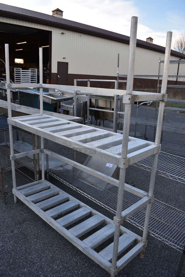 Metal 2 Tier Dunnage Style Shelving Unit. 60x17x69 - Image 3 of 3