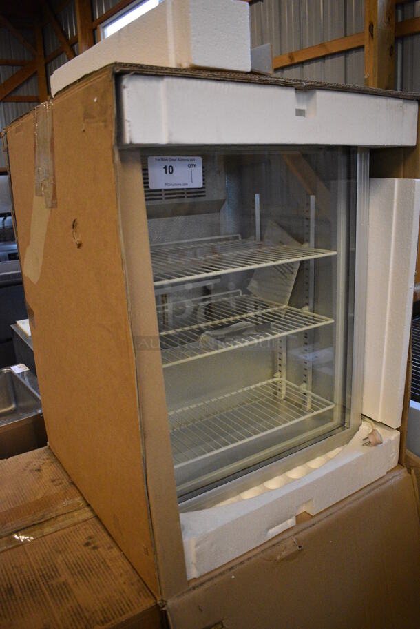 BRAND NEW! Model 130-052-10 Metal Commercial Mini Cooler Merchandiser w/ Poly Coated Racks. 115 Volts, 1 Phase. 23x21x29. Tested and Working! - Image 5 of 9
