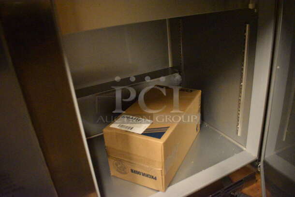 BRAND NEW! Beverage Air Model SPE72-12M Stainless Steel Commercial Sandwich Salad Prep Table Bain Marie Mega Top w/ 12 BRAND NEW IN BOX Vollrath 1/6 Size Drop In Bins and 4 BRAND NEW IN BOX Commercial Casters. 115 Volts, 1 Phase. 72x36.5x40. Tested and Working! - Image 8 of 9