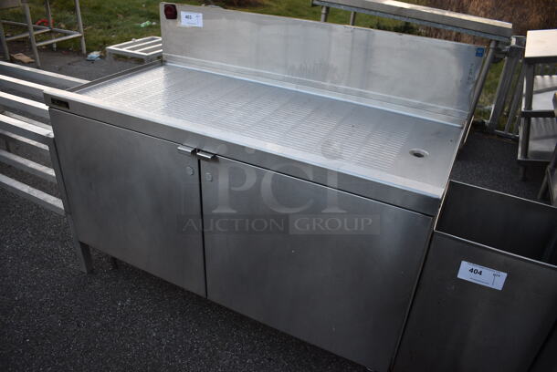 Stainless Steel Commercial Drainboard w/ Backsplash and 2 Doors. 48x24x38 - Image 2 of 4