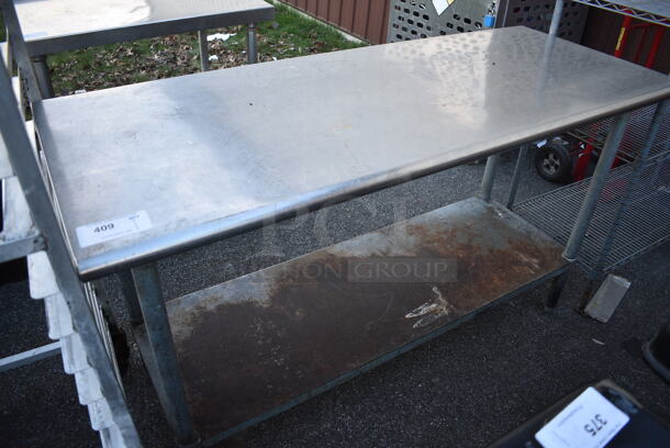 Stainless Steel Commercial Table w/ Metal Undershelf. 60x24x35