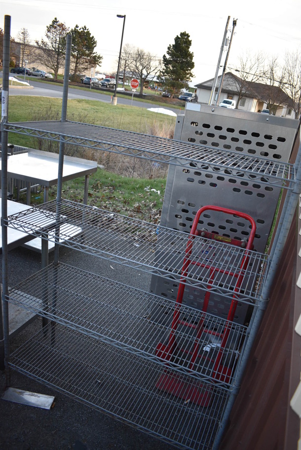 Gray Finish 4 Tier Metro Shelving Unit. BUYER MUST DISMANTLE. PCI CANNOT DISMANTLE FOR SHIPPING. PLEASE CONSIDER FREIGHT CHARGES. 48x18x75 - Image 2 of 3