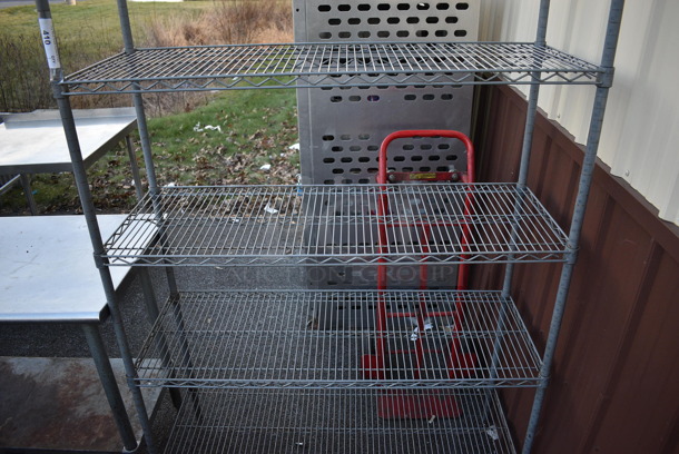 Gray Finish 4 Tier Metro Shelving Unit. BUYER MUST DISMANTLE. PCI CANNOT DISMANTLE FOR SHIPPING. PLEASE CONSIDER FREIGHT CHARGES. 48x18x75 - Image 3 of 3