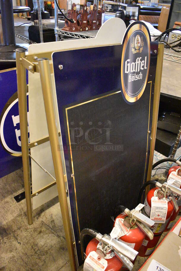 Gaffel Double Sided Sidewalk Chalkboard Sign. 22x17x39 - Image 2 of 3