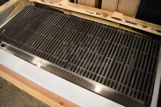 BRAND NEW! American Range Stainless Steel Commercial Countertop Natural Gas Powered Charbroiler Grill w/ Knobs. 60x30.5x12 - Image 5 of 8