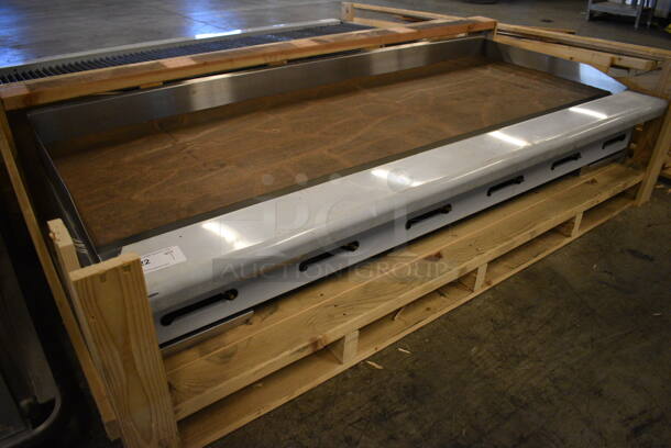 BRAND NEW! American Range Stainless Steel Commercial Countertop Gas Powered Flat Top Griddle. 72x35x13.5 - Image 2 of 7
