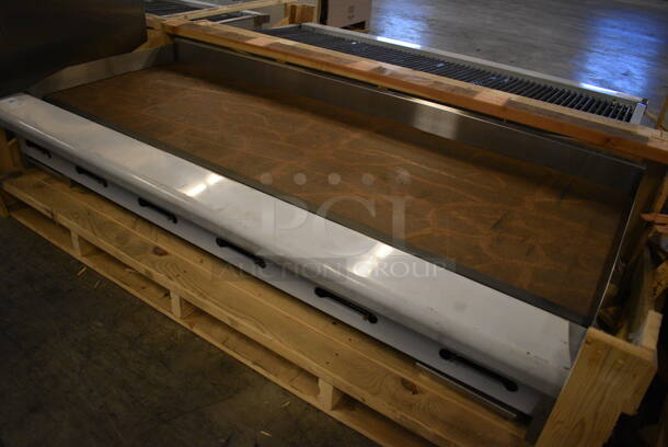 BRAND NEW! American Range Stainless Steel Commercial Countertop Gas Powered Flat Top Griddle. 72x35x13.5 - Image 6 of 7