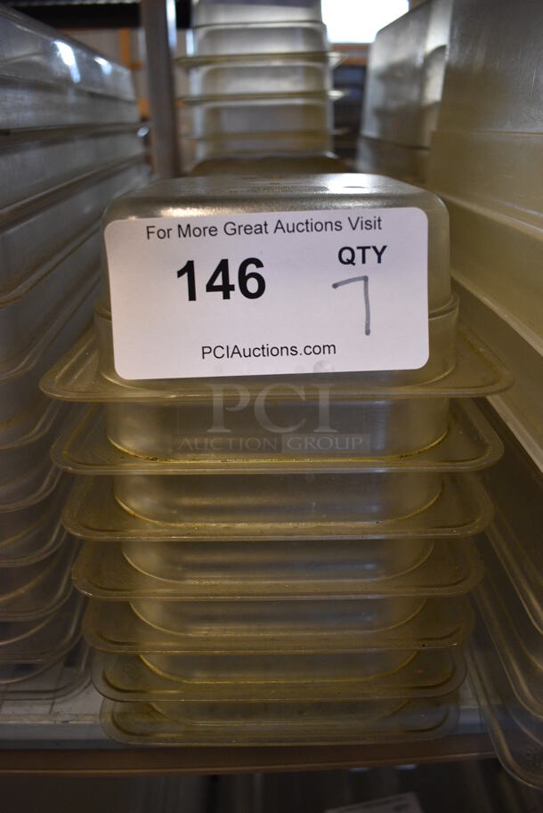 7 Clear Poly 1/6 Size Drop In Bins. 1/6x2. 7 Times Your Bid!