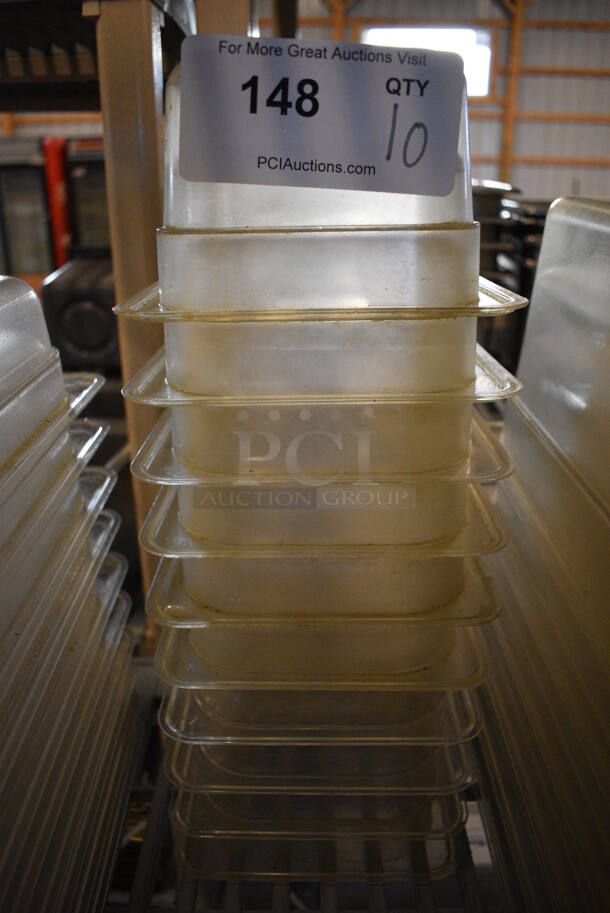 10 Clear Poly 1/6 Size Drop In Bins. 1/6x4. 10 Times Your Bid! - Image 1 of 2