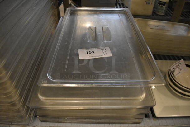 11 Clear Poly Full Size Drop In Bin Lids. 11 Times Your Bid!