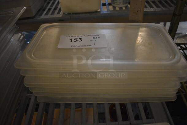 7 Clear Poly 1/3 Size Drop In Bin Lids. 7 Times Your Bid! - Image 1 of 2