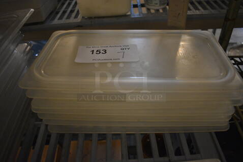 7 Clear Poly 1/3 Size Drop In Bin Lids. 7 Times Your Bid!