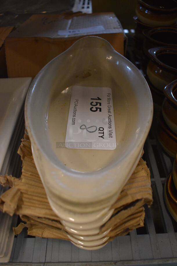 8 White Ceramic Single Serving Casserole Dishes. 10x5x1.5. 8 Times Your Bid!