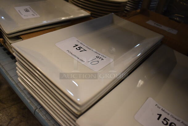10 White Ceramic Plates. 11.5x6.5x1. 10 Times Your Bid! - Image 2 of 2