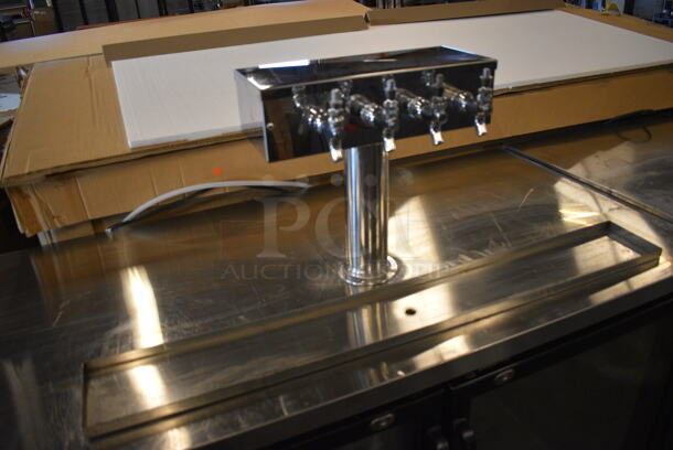 GREAT! Avantco Model 178UBB2G Stainless Steel Commercial Direct Draw Kegerator w/ Beer Tower, 4 Couplers and 2 Lower View Through Doors. 115 Volts, 1 Phase. 59x28x51. Tested and Powers On But Does Not Get Cold - Image 3 of 9