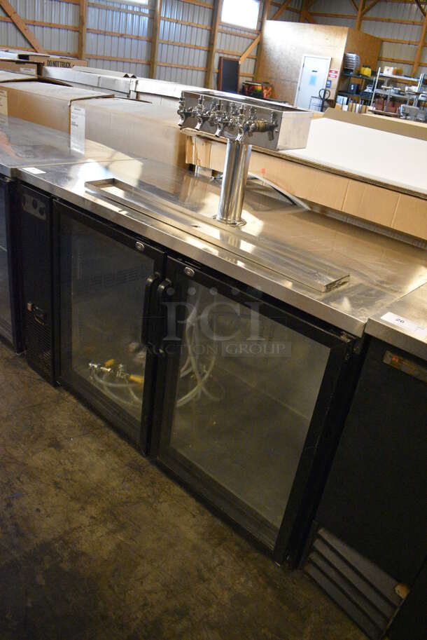 GREAT! Avantco Model 178UBB2G Stainless Steel Commercial Direct Draw Kegerator w/ Beer Tower, 4 Couplers and 2 Lower View Through Doors. 115 Volts, 1 Phase. 59x28x51. Tested and Powers On But Does Not Get Cold - Image 4 of 9