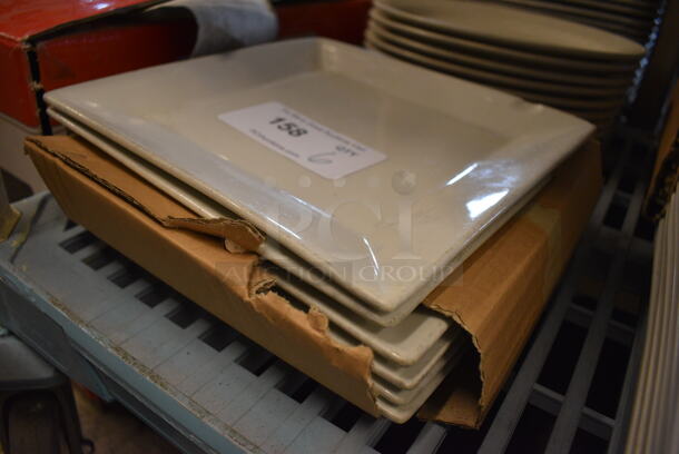 6 White Ceramic Square Plates. 10x10x1. 6 Times Your Bid! - Image 2 of 2