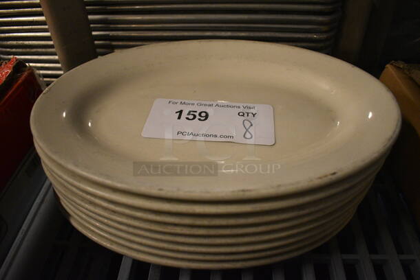 8 White Ceramic Oval Plates. 11.5x8x1.5. 8 Times Your Bid!