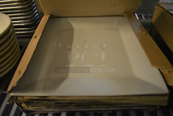 6 BRAND NEW IN BOX! White Ceramic Plates. 9x9x1. 6 Times Your Bid! - Image 1 of 2