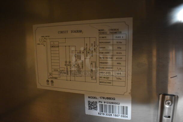 GREAT! Avantco Model 178UBB3G Stainless Steel Commercial 2 Door Cooler Merchandiser. 115 Volts, 1 Phase. 69x28x36.5. Tested and Working! - Image 4 of 7