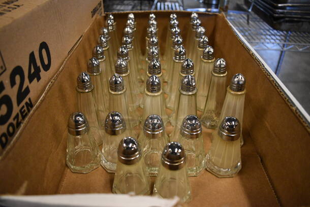 42 Various Salt and Pepper Shakers. 2x2x4.5, 2x2x3. 42 Times Your Bid!