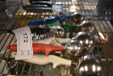 6 Various Metal Scoopers. Includes 10". 6 Times Your Bid!