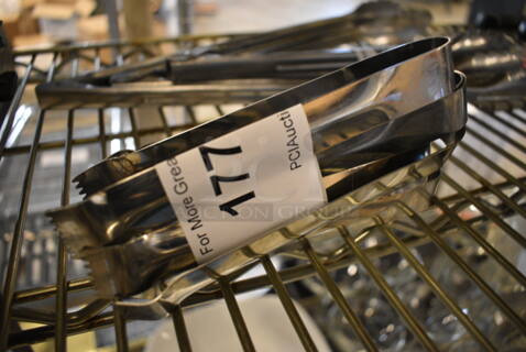 6 Metal Tongs. 6". 6 Times Your Bid!