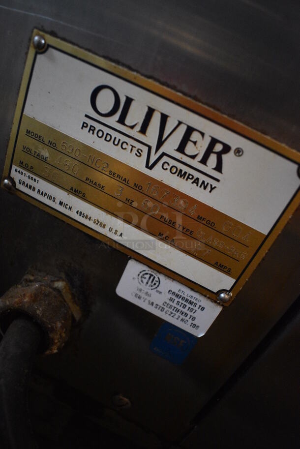 BEAUTIFUL! Oliver Model 690-NC2 Stainless Steel Commercial Electric Powered Convection Oven w/ View Through Door on Commercial Casters. 480 Volts, 3 Phase. 33x44x42 - Image 6 of 7