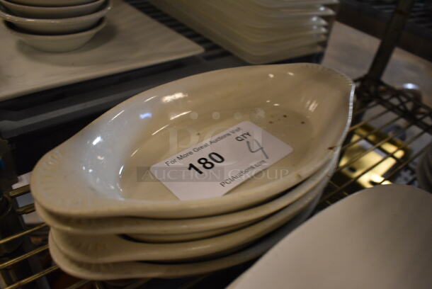 4 White Ceramic Single Serving Casserole Dishes. 10.5x5.5x1.5. 4 Times Your Bid! - Image 2 of 2