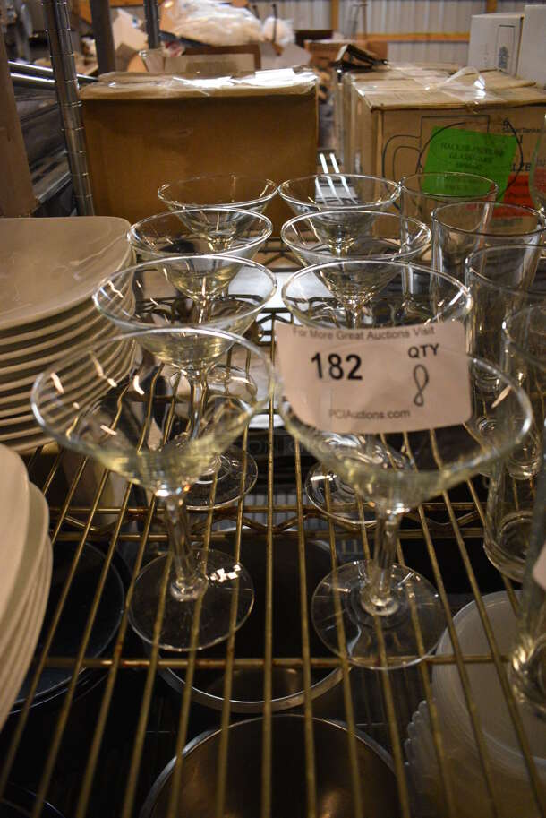 8 Martini Glasses. 4x4x6. 8 Times Your Bid!